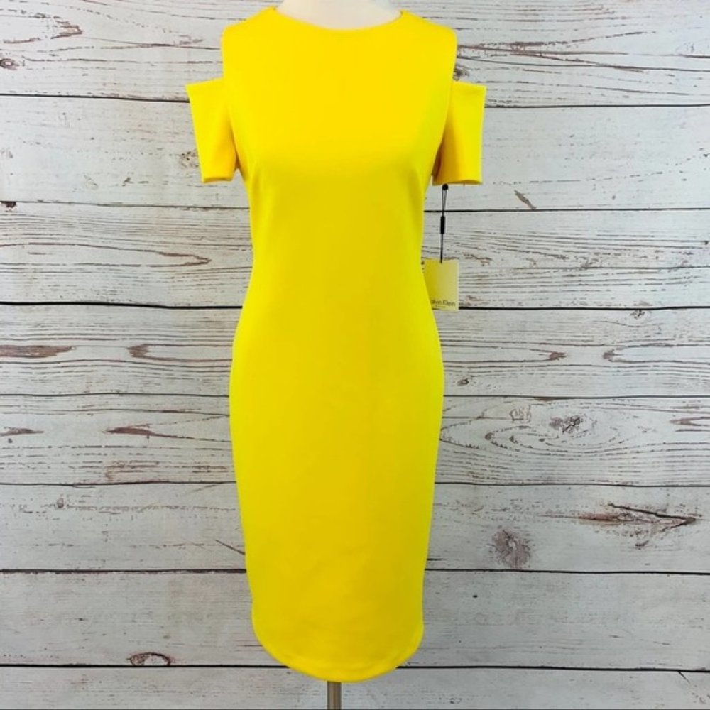 Calvin Klein Cold-Shoulder Sheath Dress (Nwt)